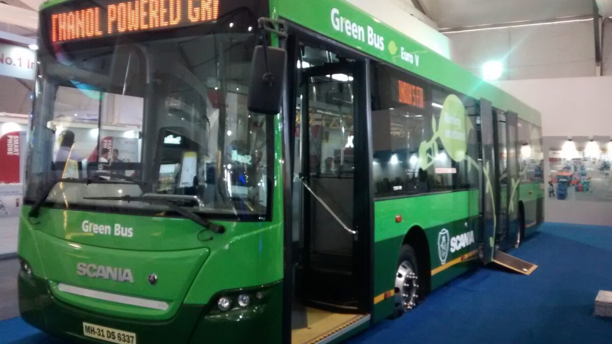 A city bus in Nagpur, where AI cameras were trialled to count passengers with 97% accuracy.
